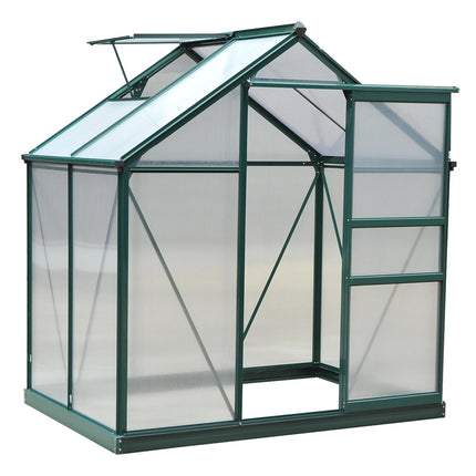 Aluminium Greenhouse with Roof Vent, 190 x 132 x 201 cm