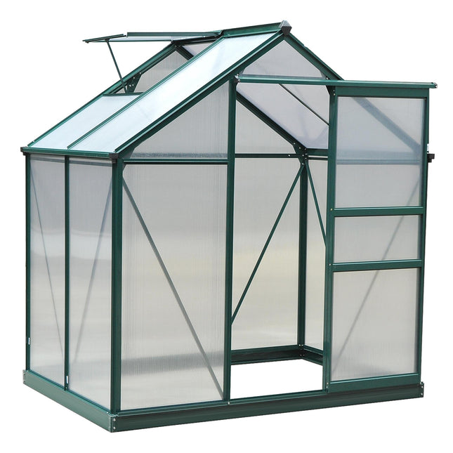 Aluminium Greenhouse with Roof Vent, 190 x 132 x 201 cm