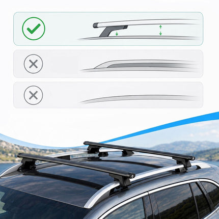 Aluminium Roof Bars, Black, 124 cm – Universal Fit