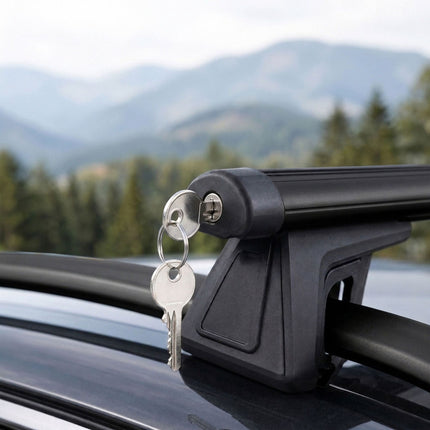 Aluminium Roof Bars, Black, 135 cm – Universal Fit