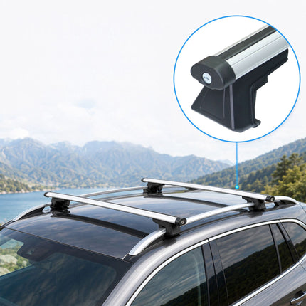Aluminium Roof Bars, Silver, 124 cm, Universal Fit