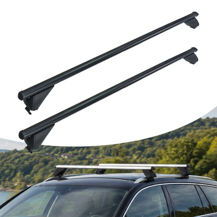 Aluminium Roof Bars for Closed Rails, Black, 135 cm