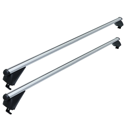 Aluminium Roof Bars for Closed Rails, Silver, 124 cm
