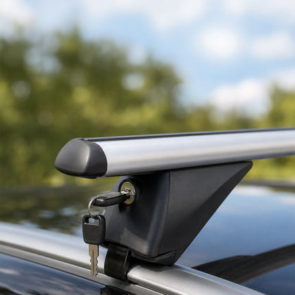 Aluminium Roof Bars for Closed Rails, Silver, 124 cm
