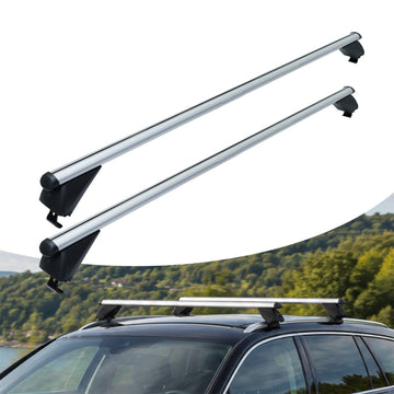 Aluminium Roof Bars for Closed Rails, Silver, 135 cm
