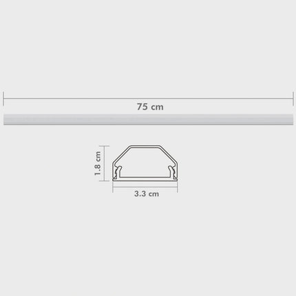 Aluminum Cable Channel, 75cm, Wall Mount, White