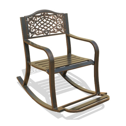 Aluminum Cast Rocking Chair with Footrest, Ergonomic Design
