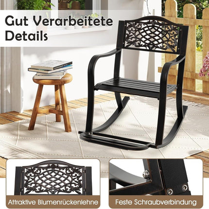 Aluminum Cast Rocking Chair with Footrest, Ergonomic Design