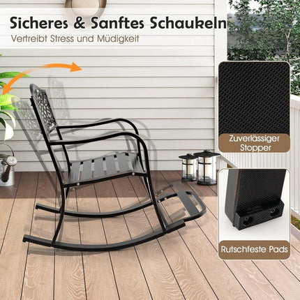 Aluminum Cast Rocking Chair with Footrest, Ergonomic Design