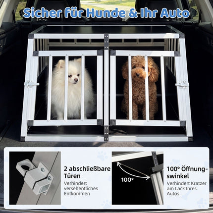 Aluminum Dog Travel Crate with Locking Doors & Divider