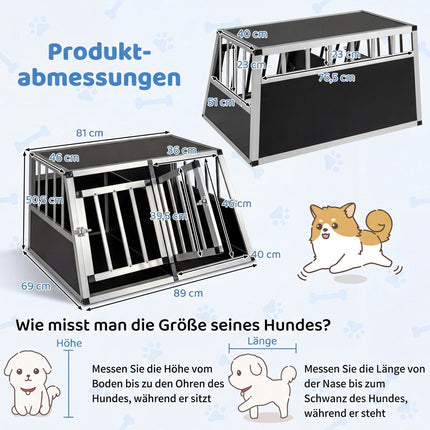 Aluminum Dog Travel Crate with Locking Doors & Divider