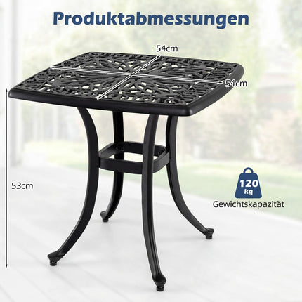 Aluminum Patio Table with Umbrella Hole & Adjustable Feet