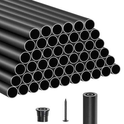 Aluminum Stair Balusters, 51 Pack, 26 In, 3/4 In Round