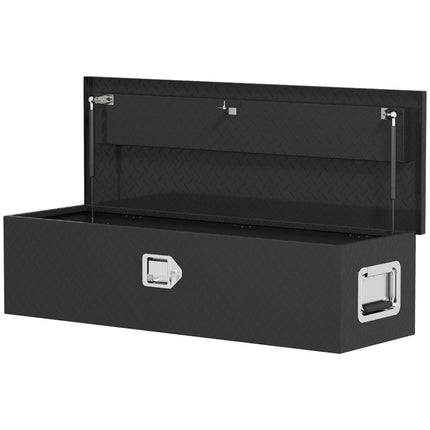 Black aluminum storage box - Lockable, 99 x 33 x 25.5 cm