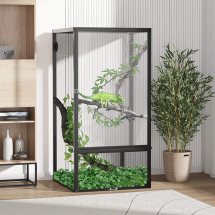 Aluminum Mesh Terrarium, Black, 60x60x120 cm for reptiles