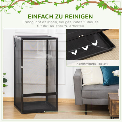 Aluminum Mesh Terrarium, Black, 60x60x120 cm for reptiles