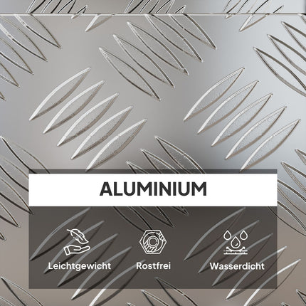 Aluminum Tool Box with Lock, Lightweight, 50x15.5x20.5 cm