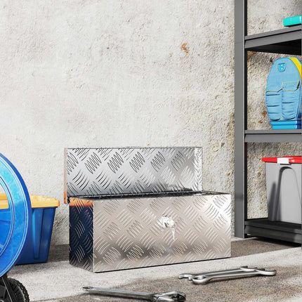 Aluminum Tool Box with Lock, Lightweight, 50x15.5x20.5 cm