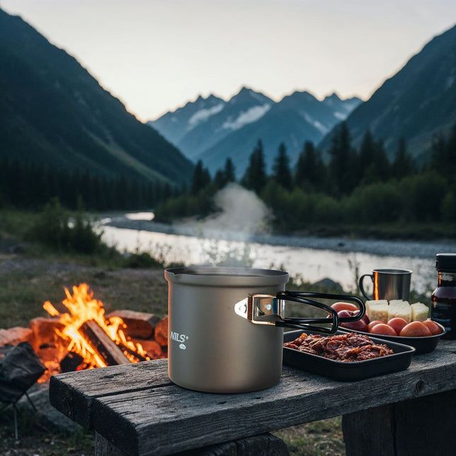 Aluminum Travel Pot with Lid, 1000ml Capacity