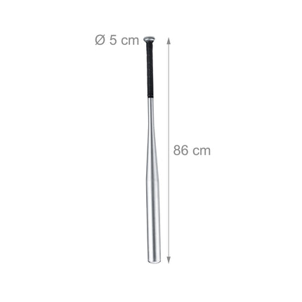 Aluminum baseball bat in silver