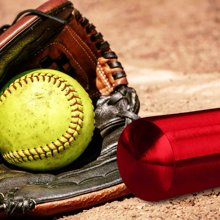 Aluminum baseball bat, red