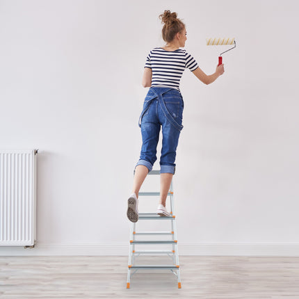 Aluminum double-sided stepladder