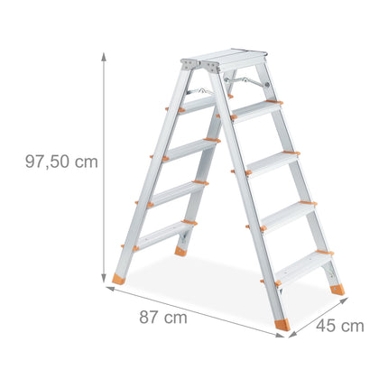 Aluminum double-sided stepladder