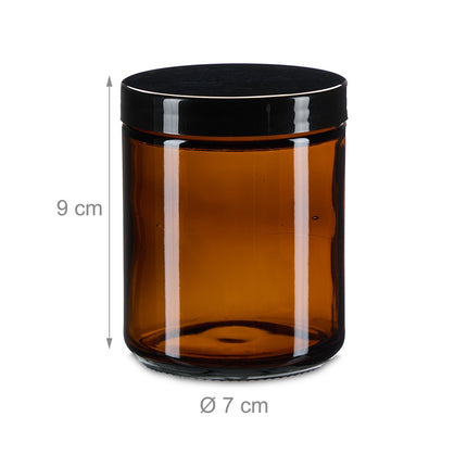 Amber Glass Jars, 12-Pack – UV Protection, Leak-Proof
