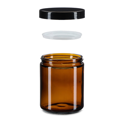 Amber Glass Jars, 12-Pack – UV Protection, Leak-Proof