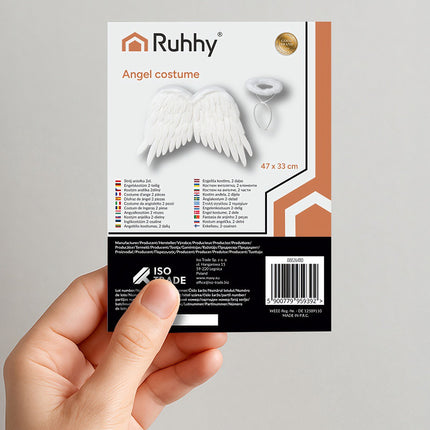 Angel Wings Costume Set with Halo, 50 x 35 cm