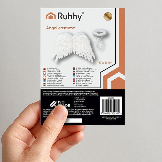 Angel Wings Costume Set with Halo, 50 x 35 cm