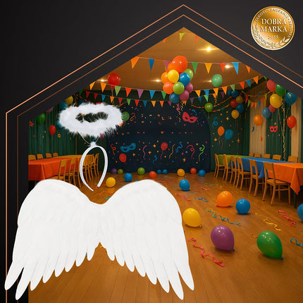 Angel Wings Costume Set with Halo, 50 x 35 cm