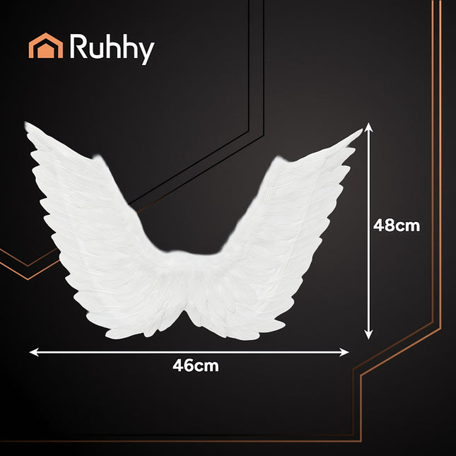 Angel Wings Costume Set with Halo – 70 x 45 cm, White