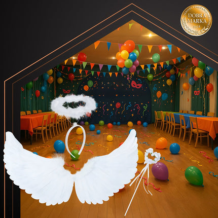Angel Wings Costume Set with Halo and Wand