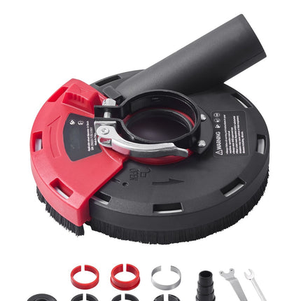 Angle Grinder Dust Shroud, 4-5 In, Vacuum Adapter, 6 Washers