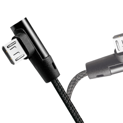 Angled MicroUSB cable USB 2.0 15W 1m