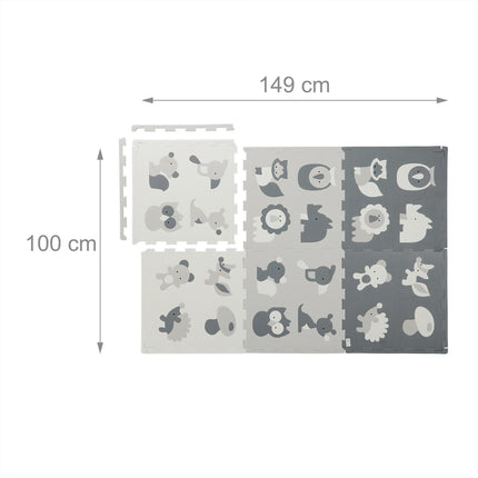 Animal Puzzle Mat – Foam, 6 Mats, 12 Edges