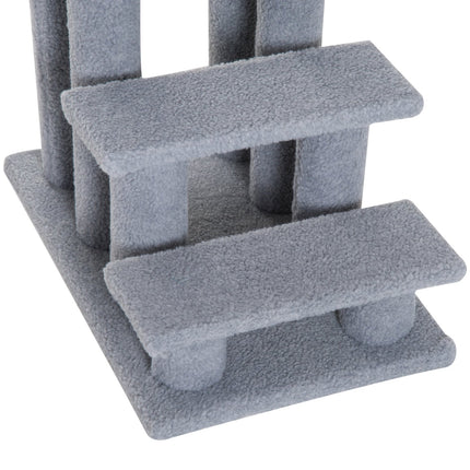 Pet stairs for cats and dogs, 4 steps, gray, 63.5x43x60 cm
