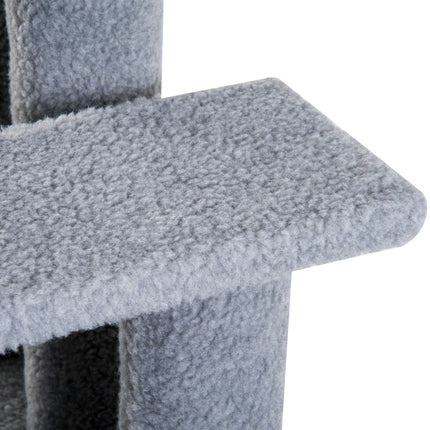Pet stairs for cats and dogs, 4 steps, gray, 63.5x43x60 cm