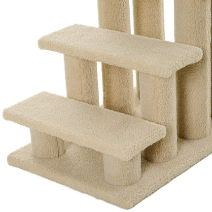 Animal stairs, 4-step plush, beige, 63.5x43x60 cm