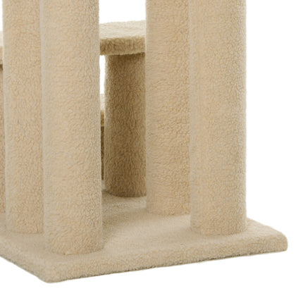 Animal stairs, 4-step plush, beige, 63.5x43x60 cm