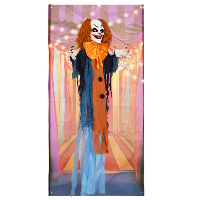Animated Halloween Clown Decoration with Red Eyes, Sound