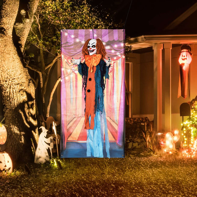 Animated Halloween Clown Decoration with Red Eyes, Sound