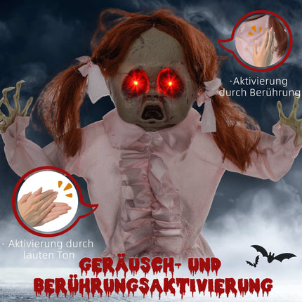 Animated Halloween Doll, Sound & Touch Activated, 76 cm