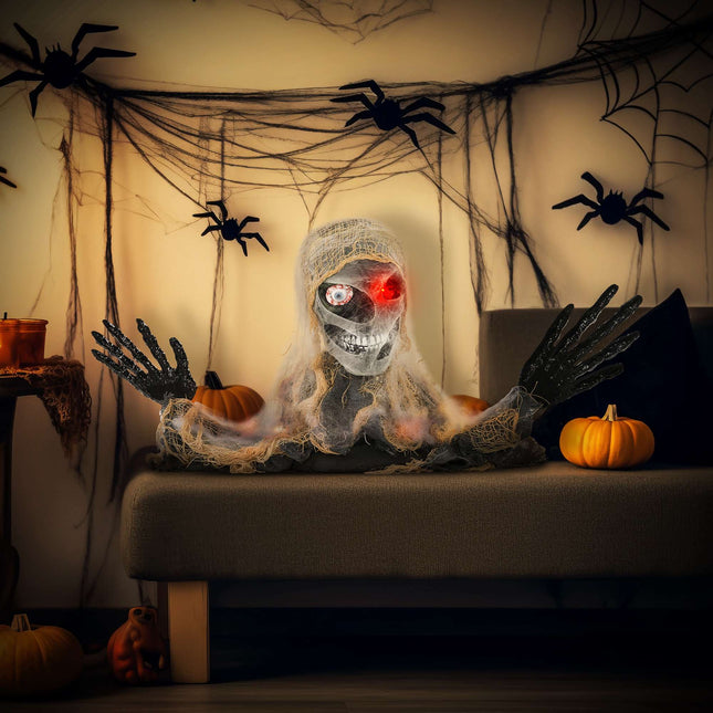 Animated Halloween Mummy with Glowing Eyes, 55x18x35 cm