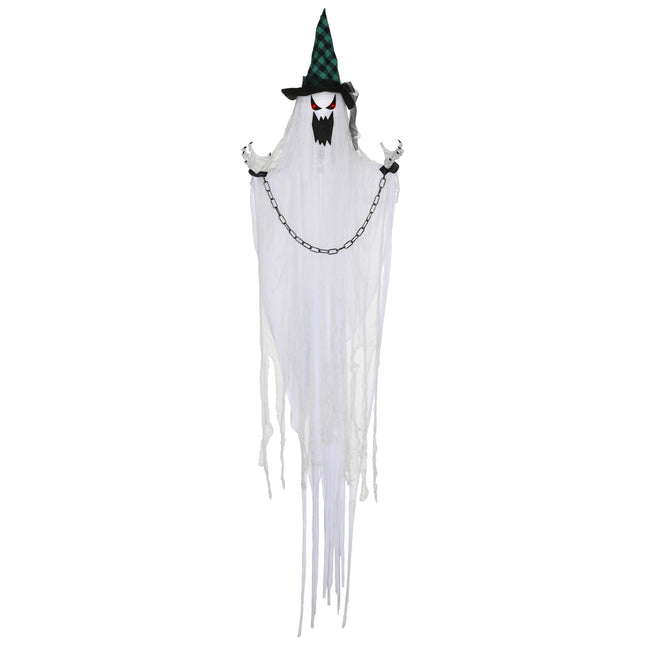 Animated Halloween Prop – Shaking Ghost with Red Eyes