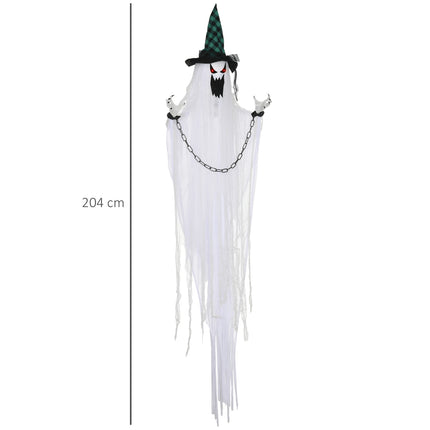 Animated Halloween Prop – Shaking Ghost with Red Eyes