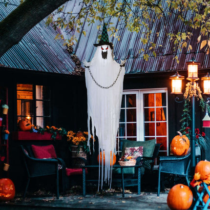 Animated Halloween Prop – Shaking Ghost with Red Eyes