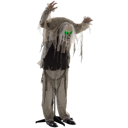 Animated Halloween Skeleton Ghost with Red Eyes, 160 cm