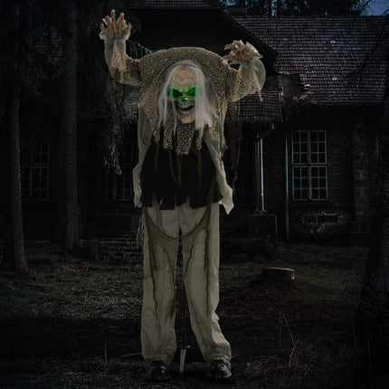 Animated Halloween Skeleton Ghost with Red Eyes, 160 cm